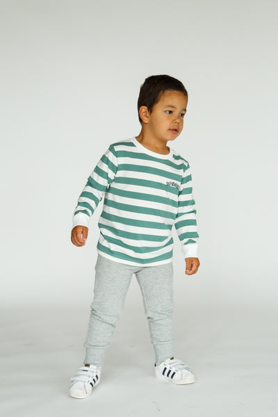 Sage Stripe Long Sleeve Tee